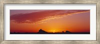 Silhouette of rock formations in a desert, White Desert, Farafra Oasis, Egypt Fine Art Print