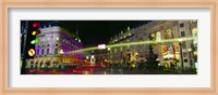 Buildings lit up at night, Piccadilly Circus, London, England Fine Art Print