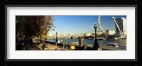 Ferris wheel at the riverbank, Millennium Wheel, Thames River, London, England Fine Art Print