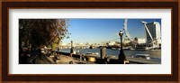 Ferris wheel at the riverbank, Millennium Wheel, Thames River, London, England Fine Art Print