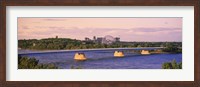 Bridge across a river with Montreal Biosphere in the background, Pont De La Concorde, Montreal, Quebec, Canada Fine Art Print