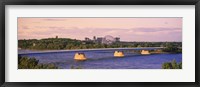Bridge across a river with Montreal Biosphere in the background, Pont De La Concorde, Montreal, Quebec, Canada Fine Art Print