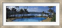 Tourists at an infinity pool, Hawaii, USA Fine Art Print