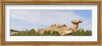 Rock formation on a landscape, Camel Rock, Espanola, Santa Fe, New Mexico, USA Fine Art Print