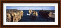 Rock formations in the ocean, Campbell National Park, Great Ocean Road, Victoria, Australia Fine Art Print