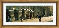Cyclists and pedestrians on a street, City Center, Florence, Tuscany, Italy Fine Art Print