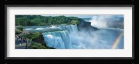 Tourists at a waterfall, Niagara Falls, Niagara River, Niagara County, New York State, USA Fine Art Print