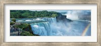 Tourists at a waterfall, Niagara Falls, Niagara River, Niagara County, New York State, USA Fine Art Print