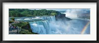 Tourists at a waterfall, Niagara Falls, Niagara River, Niagara County, New York State, USA Fine Art Print