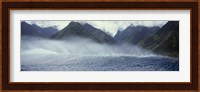 Rolling waves with mountains in the background, Tahiti, Society Islands, French Polynesia Fine Art Print