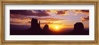 Silhouette of buttes at sunset, Monument Valley, Utah Fine Art Print