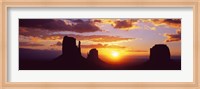 Silhouette of buttes at sunset, Monument Valley, Utah Fine Art Print