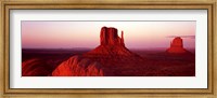 East Mitten and West Mitten buttes at sunset, Monument Valley, Utah Fine Art Print