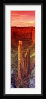 Rock formations in a desert, Spider Rock, Canyon de Chelly National Monument, Arizona Framed Print