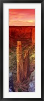 Rock formations in a desert, Spider Rock, Canyon de Chelly National Monument, Arizona Framed Print