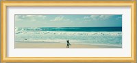 Surfer standing on the beach, North Shore, Oahu, Hawaii Fine Art Print