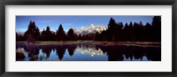 Reflection of mountains with trees in the river, Teton Range, Snake River, Grand Teton National Park, Wyoming, USA Fine Art Print