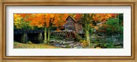 Glade Creek Grist Mill, Babcock State Park, West Virginia (bright leaves) Fine Art Print