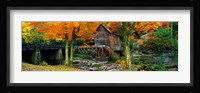 Glade Creek Grist Mill, Babcock State Park, West Virginia (bright leaves) Fine Art Print