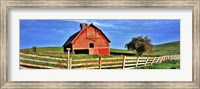 Old barn with fence in a field, Palouse, Whitman County, Washington State, USA Fine Art Print
