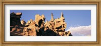 Low angle view of cliffs, Fantasy Canyon, Uintah County, Utah (blue sky) Fine Art Print