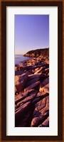 Rock formations on the coast at sunset, Acadia National Park, Maine Fine Art Print