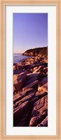 Rock formations on the coast at sunset, Acadia National Park, Maine Fine Art Print