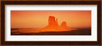 Buttes at sunrise, The Mittens, Monument Valley Tribal Park, Monument Valley, Utah, USA Fine Art Print