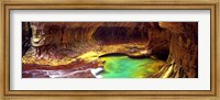 Rock formations in a slot canyon, The Subway, Zion National Park, Utah Fine Art Print