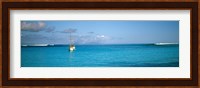 Boat in the ocean, Huahine Island, Society Islands, French Polynesia Fine Art Print