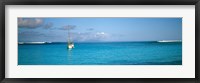 Boat in the ocean, Huahine Island, Society Islands, French Polynesia Fine Art Print