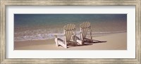 Adirondack chair on the beach, Bahamas Fine Art Print