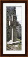 Stone cross at a castle, Bran Castle, Brasov, Transylvania, Mures County, Romania Fine Art Print