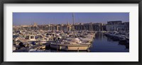 Boats docked at a harbor, Marseille, Bouches-Du-Rhone, Provence-Alpes-Cote d'Azur, France Fine Art Print
