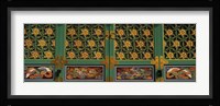 Paintings on the door of a Buddhist temple, Kayasan Mountains, Haeinsa Temple, Gyeongsang Province, South Korea Fine Art Print
