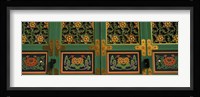 Buddhist temple Paintings, Kayasan Mountains, Haeinsa Temple, Gyeongsang Province, South Korea Fine Art Print