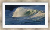 Waves breaking in the pacific ocean, Waimea Bay, Oahu, Hawaii, USA Fine Art Print