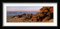 Rock formations on the beach, Carrapateira Beach, Algarve, Portugal Fine Art Print