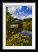Covered bridge across a river, Vermont, USA Fine Art Print