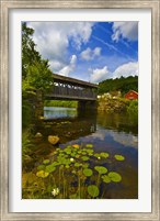 Covered bridge across a river, Vermont, USA Fine Art Print