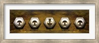 Close-up of five switches Fine Art Print