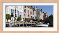 Tourists at the canalside, Bruges, West Flanders, Belgium Fine Art Print