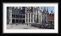 Tourists at a market, Bruges, West Flanders, Belgium Fine Art Print