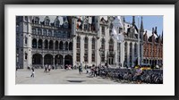 Tourists at a market, Bruges, West Flanders, Belgium Fine Art Print