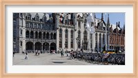 Tourists at a market, Bruges, West Flanders, Belgium Fine Art Print