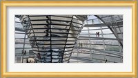 Mirrored cone at the center of the dome, Reichstag Dome, The Reichstag, Berlin, Germany Fine Art Print