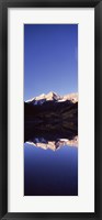 Reflection of a mountain range in a lake, Maroon Bells, Aspen, Pitkin County, Colorado, USA Fine Art Print