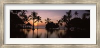 Sunset over hotel pool, Lombok, West Nusa Tenggara, Indonesia Fine Art Print
