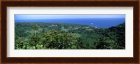 High angle view of landscape with ocean in the background, Wailua, Hana Highway, Hana, Maui, Hawaii, USA Fine Art Print
