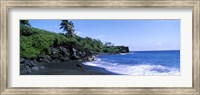 Tide on the beach, Black Sand Beach, Hana Highway, Waianapanapa State Park, Maui, Hawaii, USA Fine Art Print